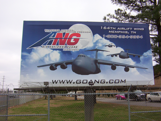 
Sign at the Entrance gate of the 164th Airlift Wing base in Memphis (2008)