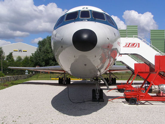 
Preserved Trident G-AWZK showing offset nosewheel