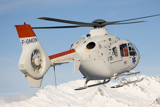 
EC135 T1 of French operator SAF Hélicoptères during rescue operation on ski resort
