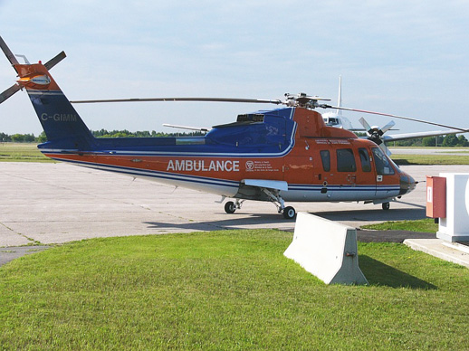 
An early production Sikorsky S-76A owned by Canadian Helicopters and used in the air ambulance role.