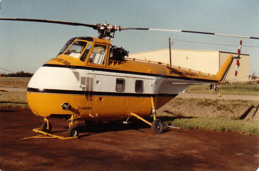 
A Sikorsky S-55B in service with Golden West Helicopters, St. Albert, Alberta, 1985
