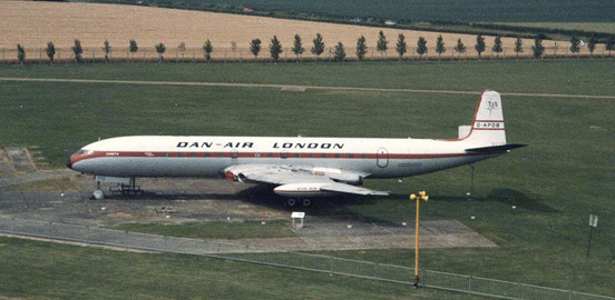 
Dan-Air London Comet 4 G-APDB preserved at Duxford, July 1985