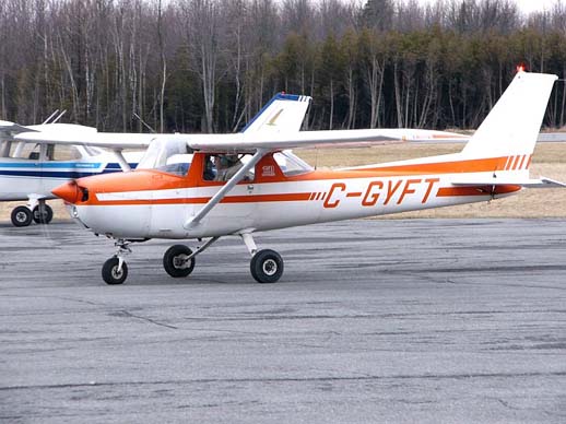
1976 model Cessna 150M showing its 15% larger fin and rudder area