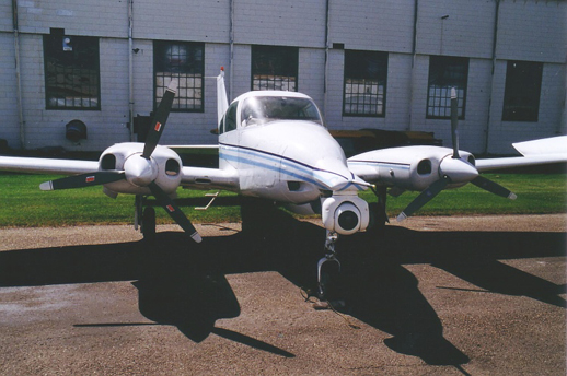 
Cessna T310P equipped with a nose-mounted IR detection system for forest fire detection.