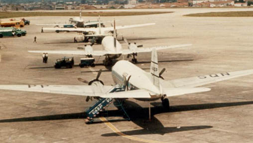 
VASP Scandia PP-SQN (nearest) at Sao Paolo Congonhas in 1965
