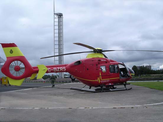 
EC135 T2 at Glasgow City Heliport, owned and operated by Bond Helicopters, UK