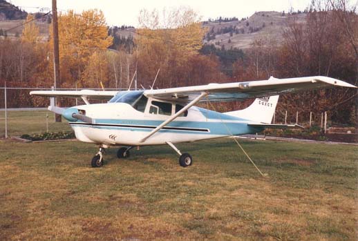 
1960 model Cessna 210, showing the strut-braced wing used on the early model 210.