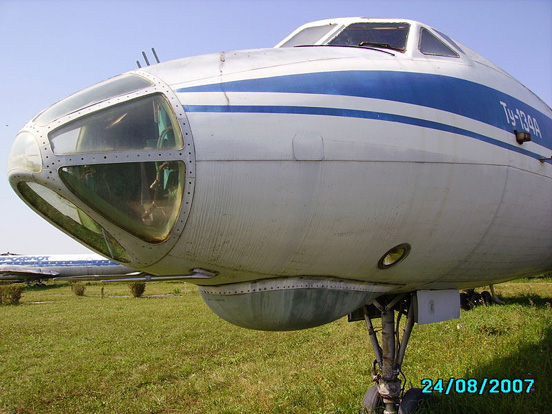 
Tupolev Tu-134A with its radar and glass nose