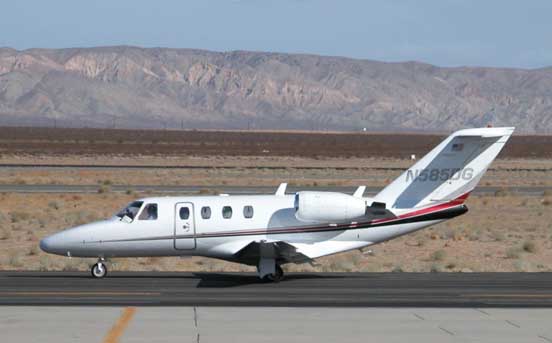 
CitationJet taxiing after landing at Mojave Airport in 2007