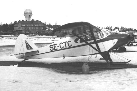 
Ski-equipped PA-20 Pacer at Stockholm's Bromma Airport in March 1968