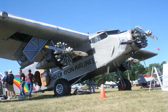 
Grand Canyons Airlines Ford Trimotor (note the deployed wing cargo pannier)