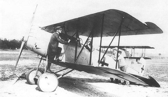 
Test pilot Otto August in an early Pfalz D.XII
