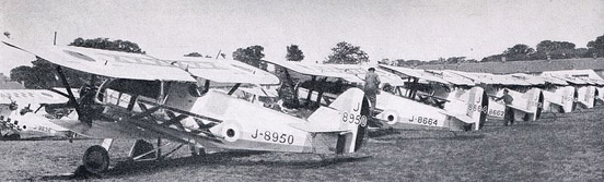 
A lineup of 29 Squadron Siskins, late 1920s