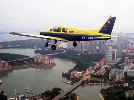 
The PA-28-161 Warrior II flying in the livery of the Singapore Youth Flying Club. The Warrior II is still widely used in basic flying training worldwide.