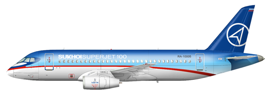 
Sukhoi Superjet 100-95 in corporate livery.