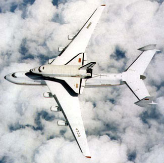 
Space shuttle Buran being carried by the An-225