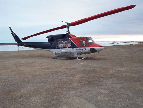 
Bell 212 (C-FOKV) registered to Canadian Helicopters at Cambridge Bay Airport, Nunavut, Canada