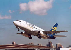 
Pluna 737-200 taking off from Carrasco International Airport (Montevideo, Uruguay).
