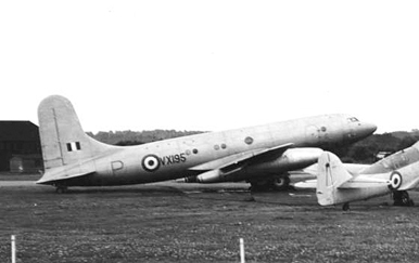 
Avro Tudor 8 fitted with Nene jet engines at RAE Farnborough in September 1950