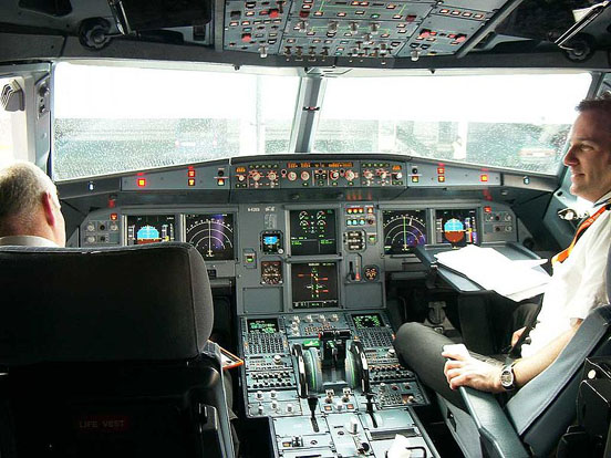 
The Airbus A320 family is the first to fully feature the glass cockpit and digital fly-by-wire flight control system in a civil airliner. The only analogue instruments are the RMI (backup ADI on earlier models, replaced by digital ISIS on later models) and brake pressure indicator.