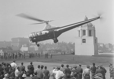
First airmail service by helicopter in Los Angeles, 1947