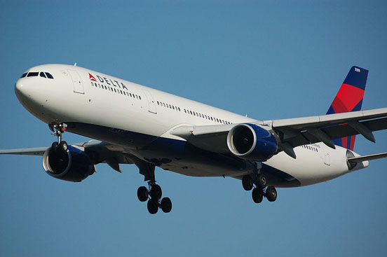 
Delta Air Lines A330-300 landing at Amsterdam.