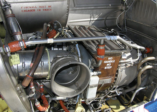 
LTS 101-750 engine installation (left engine) in a 222U