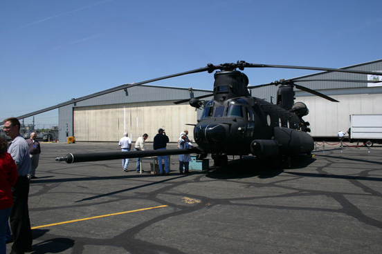 
MH-47G Chinook, during the aircraft's rollout ceremony 6 May 2007 at Boeing.