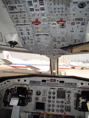 
Flightdeck of an American Eagle Airlines Saab 340B