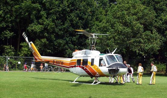 
A Bell 205A-1, used for parachutists during World Games 2005, Duisburg, Germany for the parachuting-competitions.