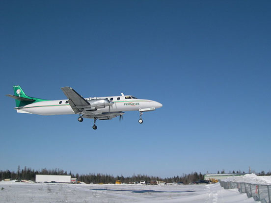 
Perimeter Aviation C-FTNV SA226-TC Metro II landing at Tadoule Lake, Manitoba c.2006
