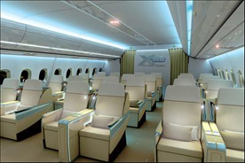 
Interior mock-up of the Business Class Of the A350 XWB.