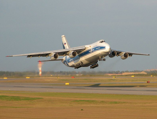 
An An-124 taking off from Helsinki-Vantaa Airport