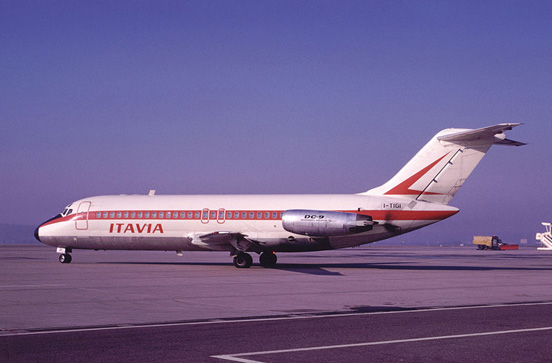 
An Itavia DC-9 (I-TIGI) which was lost in an accident at Ustica in 1980.