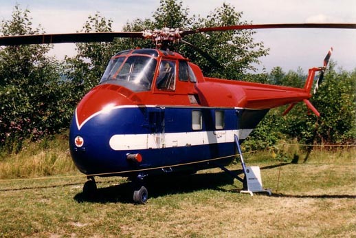 
Sikorsky UH-19 at the Canadian Museum of Flight 1988.The aircraft is painted as it would have looked while working on the construction of the Mid-Canada Line