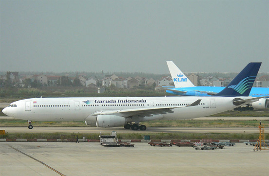 
A Airbus A330-300 of Garuda Indonesia, the flag carrier of Indonesia.