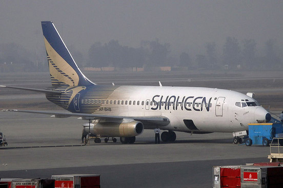 
Shaheen Air International Boeing 737-200 at Allama Iqbal International Airport.