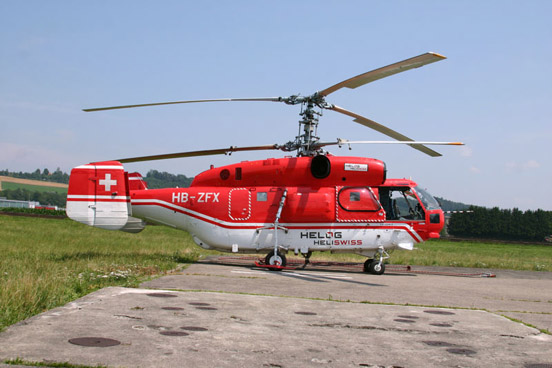 
The heavy helicopter Kamov 32A12 HB-ZFX is operated jointly by Heliswiss and Helog