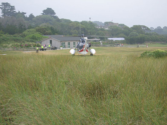 
One of the company's Sikorsky S-61 helicopters at Tresco Heliport