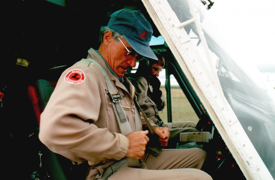 
A Bell 212 crew from Alpine Helicopters scrambles on a medevac mission. Both the aircraft captain (left) and the copilot in this case are holders of the Airline Transport Pilot Licence - Helicopter.