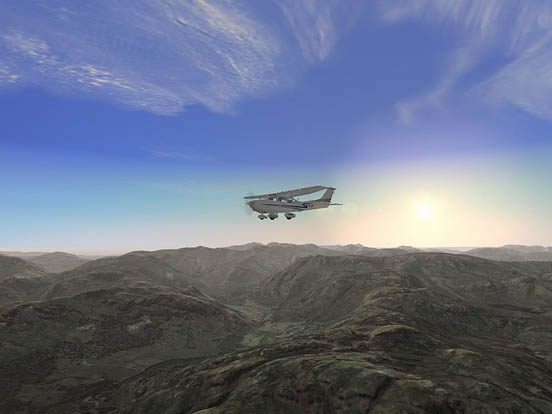 
FS2004 in the UK Lake District with VFR (Visual Flight Rules) photo scenery and terrain additional components.