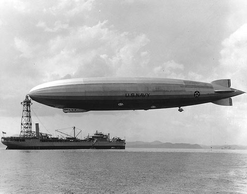 
The USS Los Angeles, a US Navy zeppelin built by the Zeppelin Company.