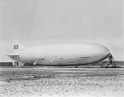 
Hindenburg at Lakehurst Naval Air Station, 1936