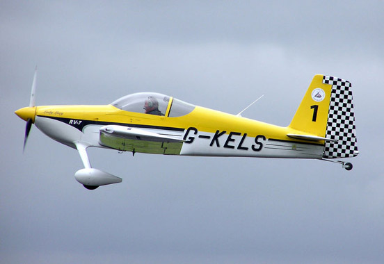 
This Van's Aircraft RV-7 clearly displays its registration. The G prefix shows that it is registered in the United Kingdom.