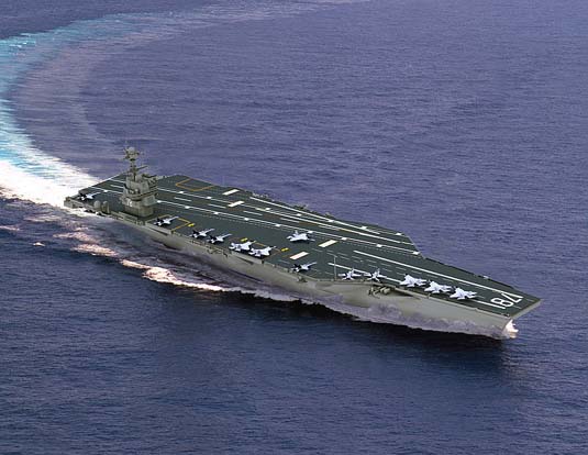 
Virtual depiction of the new US Navy Gerald R. Ford-class carrier