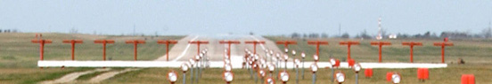 
Localizer array and approach lighting at Whiteman Air Force Base, Johnson County, Missouri.