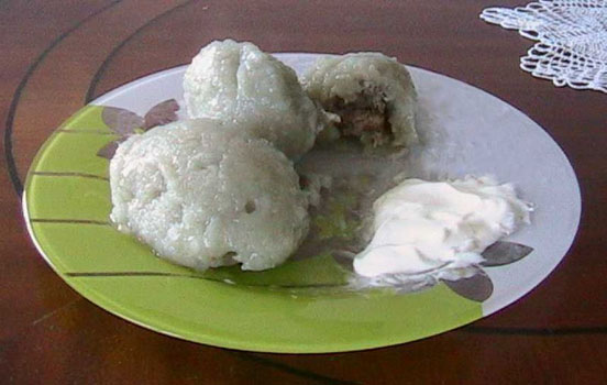 
Cepelinai is a Lithuanian national dish named after Zeppelin