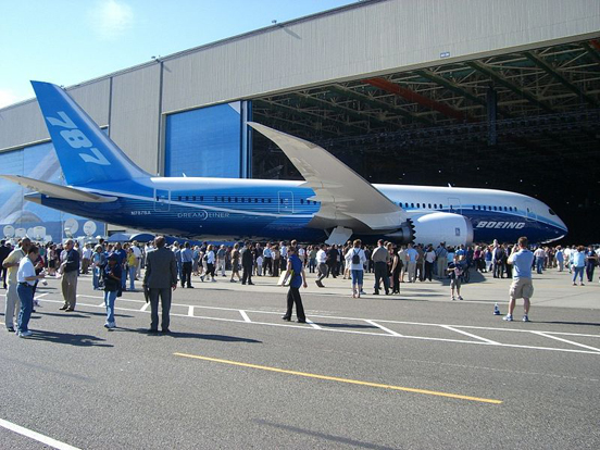 
The Boeing 787 (above) will compete with the Airbus A330 and the Airbus A350 on the medium to long range market.