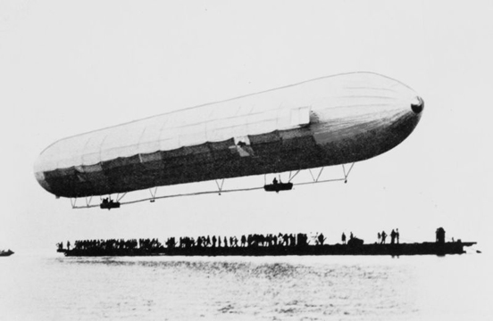 
The first ascent of LZ1 over Lake Constance (the Bodensee) in 1900.