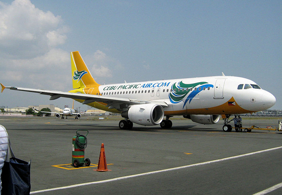 
A Cebu Pacific airplane on the runway at Ninoy Aquino International Airport.